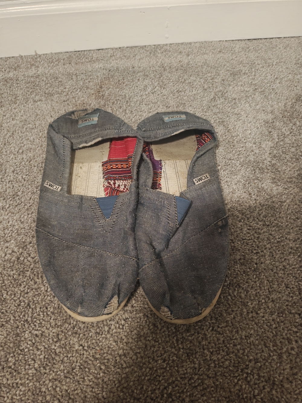 TOMS Classic Slip-Ons Blue Denim